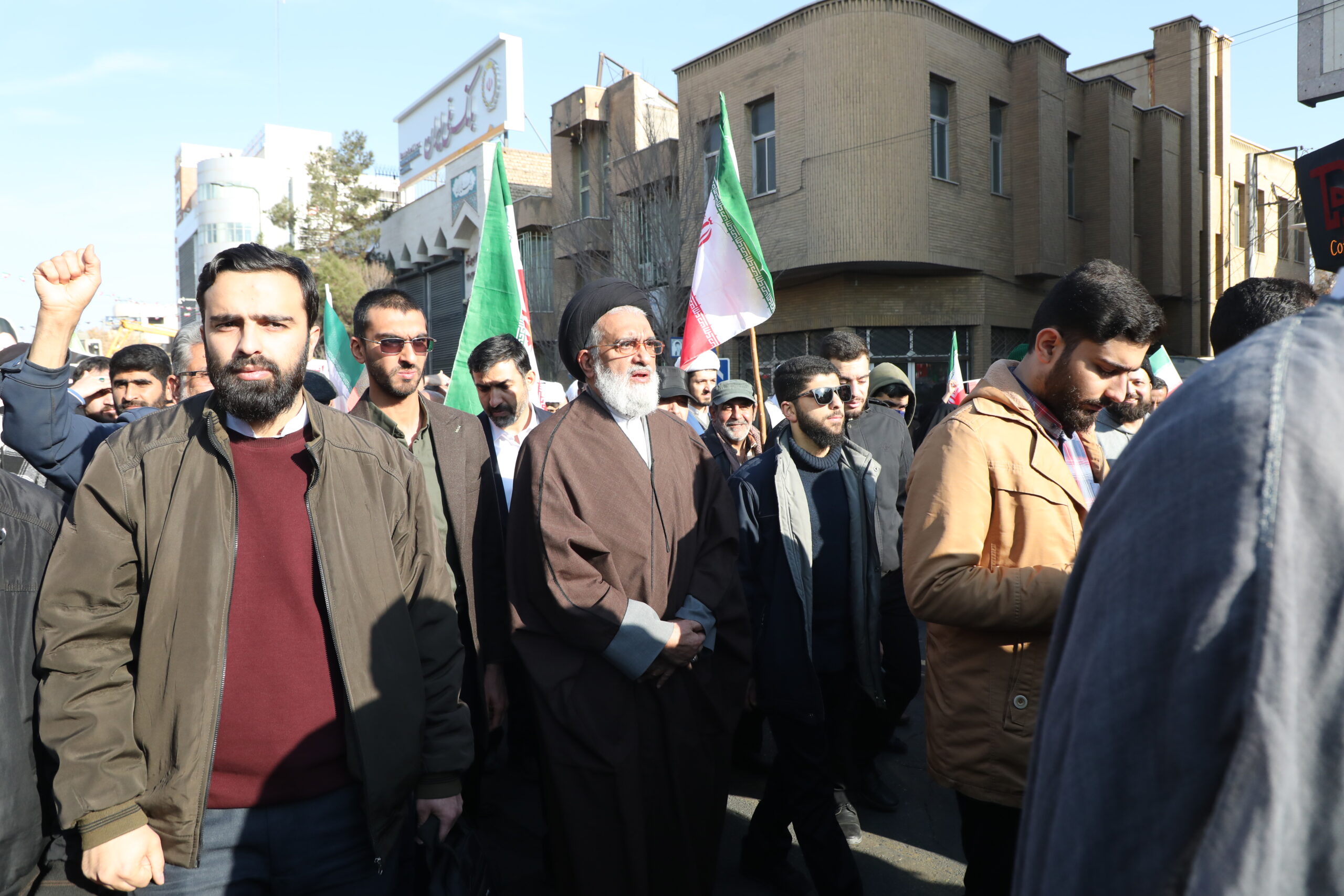 حضور آیت‌الله سعیدی در راهپیمایی محکومیت اغتشاشات اخیر